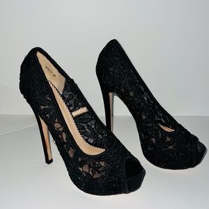 Black Lace High-Heels